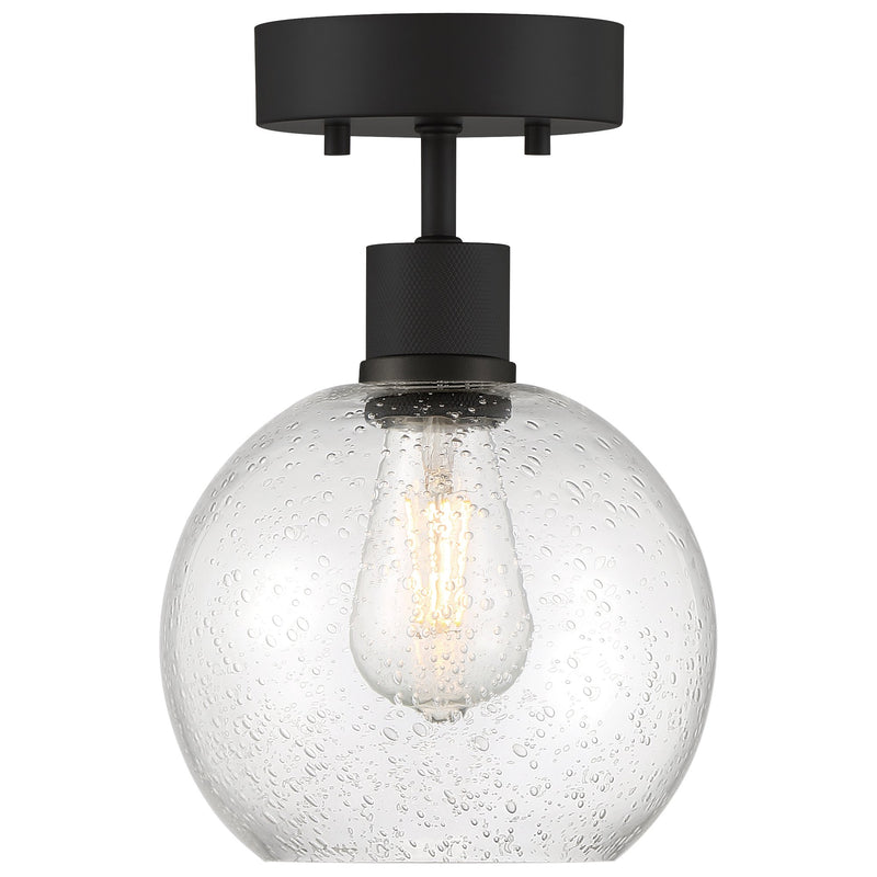 Port Nine Burgundy Semi-Flush Mount in Matte Black