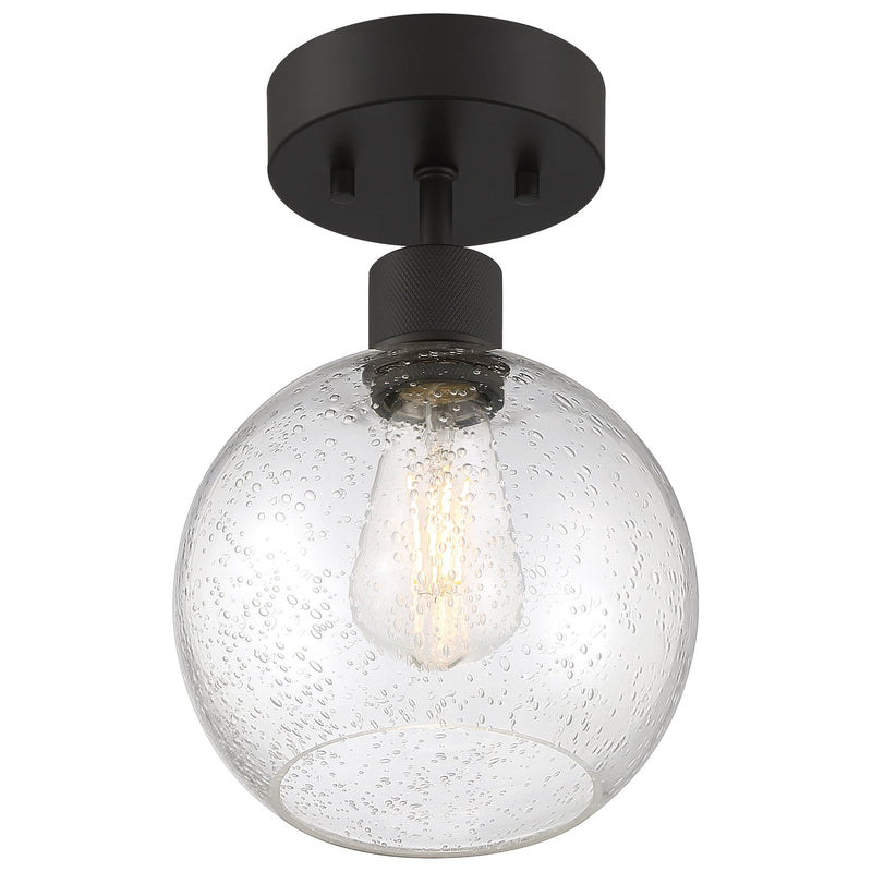 Port Nine Burgundy Semi-Flush Mount in Matte Black