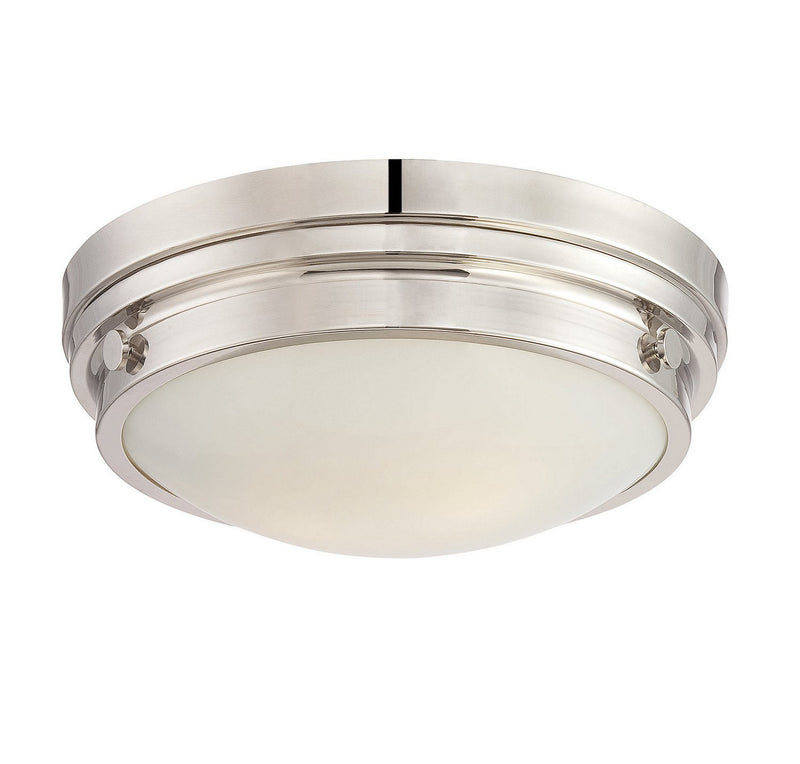 Lucerne 2-Light Flush Mount in Polished Nickel