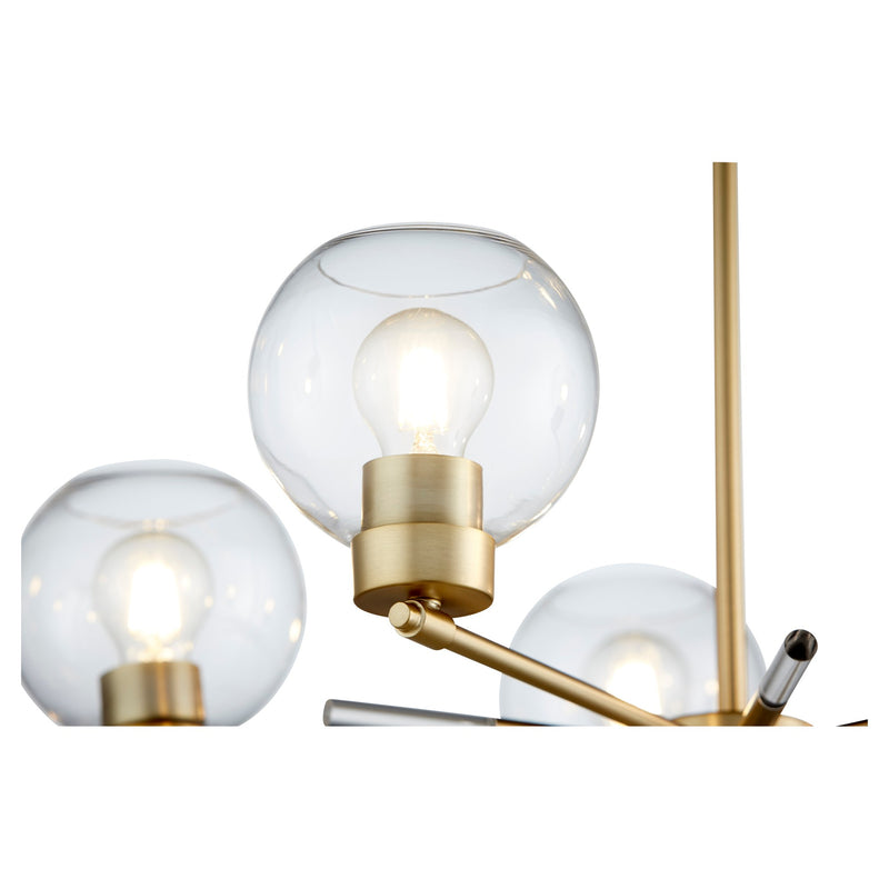 Volán 5 Light Chandelier in Aged Brass