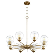 Volán 8 Light Chandelier in Aged Brass
