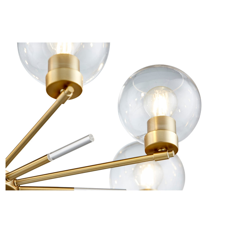 Volán 8 Light Chandelier in Aged Brass