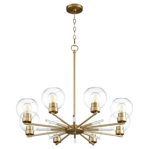 Volán 8 Light Chandelier in Aged Brass