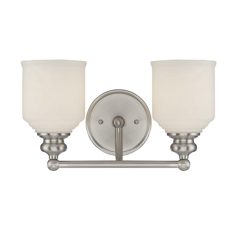 Melrose 2-Light Bath Vanity Light in Satin Nickel