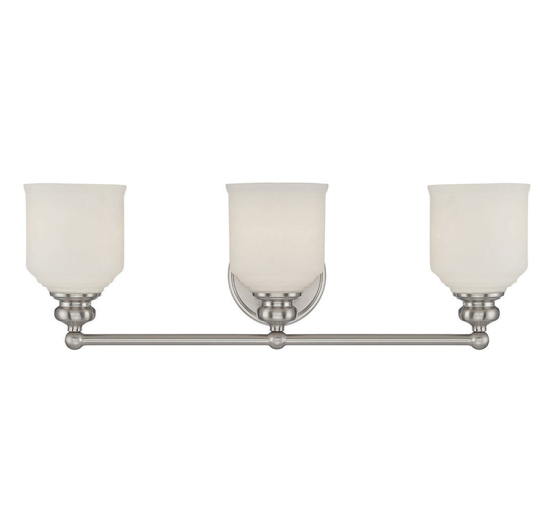 Melrose 3-Light Bath Vanity Light in Satin Nickel