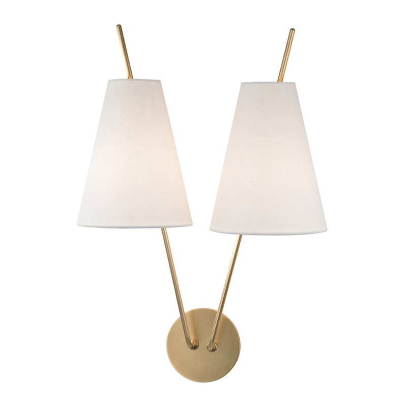 Campagna 2-Light Wall Sconce in Aged Brass