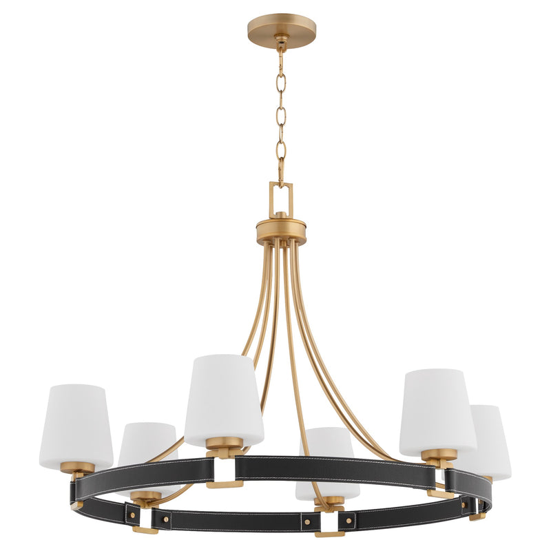 Hidalgo 6 Light Chandelier in Aged Brass