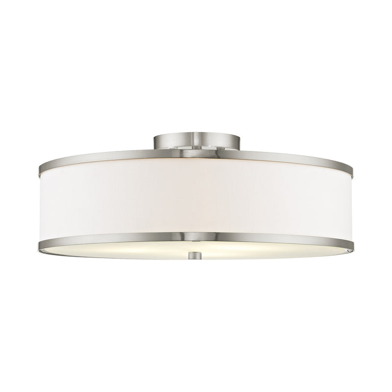 Park Ridge 3-Light 18" Semi-Flush Mount in Brushed Nickel