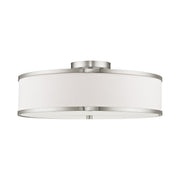 Park Ridge 3-Light 18" Semi-Flush Mount in Brushed Nickel