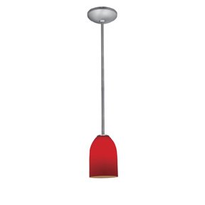 Champagne Stem Mini Pendant in Brushed Steel