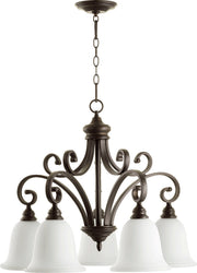 Bryant 5 Light Opal Glass Chandelier in Oiled Bronze