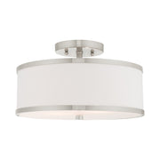 Park Ridge 2-Light 13" Semi-Flush Mount in Brushed Nickel