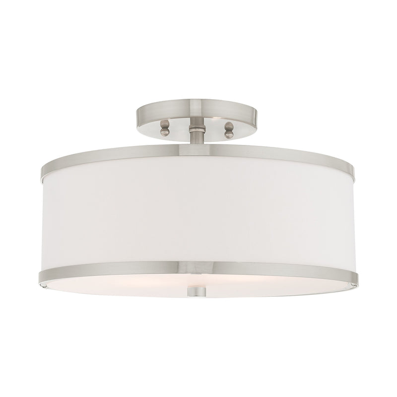 Park Ridge 2-Light 13" Semi-Flush Mount in Brushed Nickel