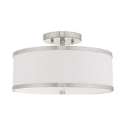 Park Ridge 2-Light 13" Semi-Flush Mount in Brushed Nickel