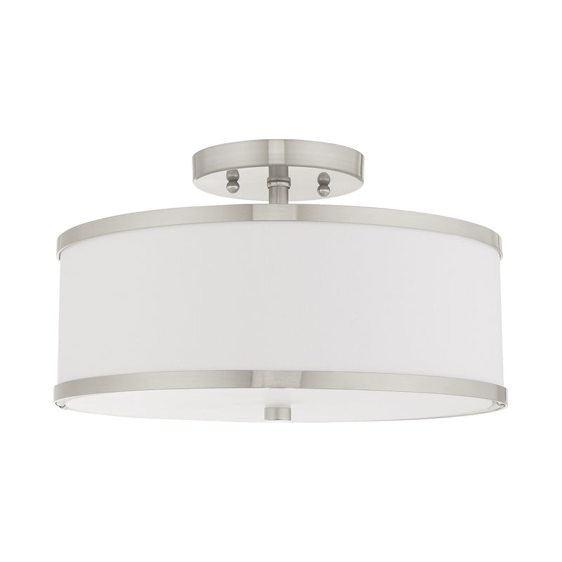 Park Ridge 2-Light 13" Semi-Flush Mount in Brushed Nickel