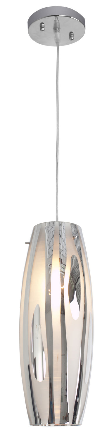 Chroman Empire 1-Light Mini-Pendant in Chrome with Two-Layer Smoky Chrome - Lamps Expo