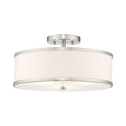 Park Ridge 3-Light 15" Semi-Flush Mount in Brushed Nickel