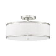 Park Ridge 3-Light 15" Semi-Flush Mount in Brushed Nickel