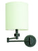 Wall Swing Arm Lamp in Oil Rubbed Bronze with Off-White Linen Hardback