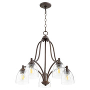 Barkley 5 Light Seeded Glass Chandelier in Oiled Bronze