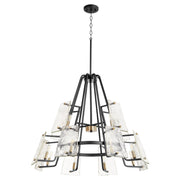 Tioga 12 Light Chandelier in Textured Black / Aged Brass