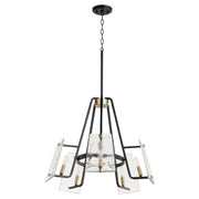 Tioga 5 Light Chandelier in Textured Black / Aged Brass