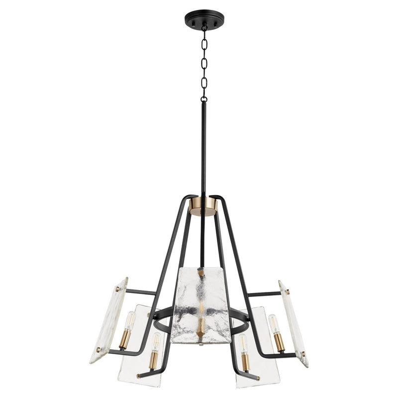 Tioga 5 Light Chandelier in Textured Black / Aged Brass