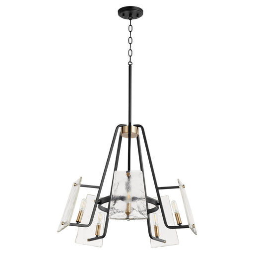 Tioga 5 Light Chandelier in Textured Black / Aged Brass