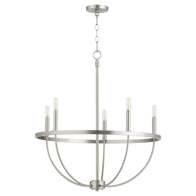 Tribute 5 Light Chandelier in Satin Nickel