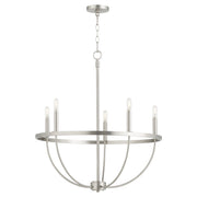 Tribute 5 Light Chandelier in Satin Nickel
