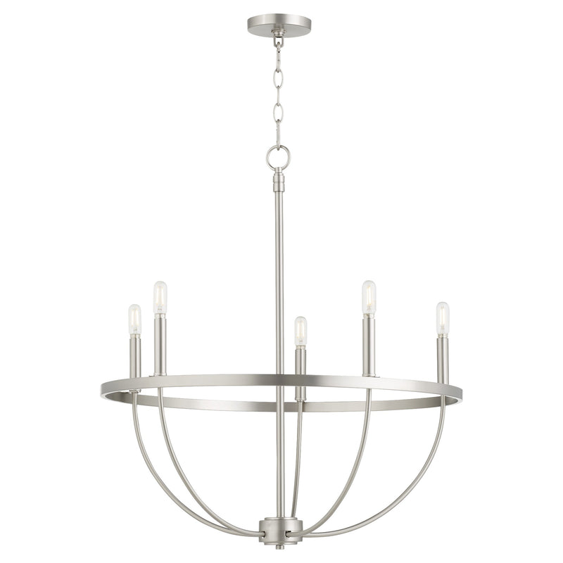 Tribute 5 Light Chandelier in Satin Nickel