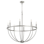 Tribute 8 Light Chandelier in Satin Nickel