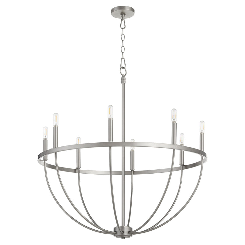Tribute 8 Light Chandelier in Satin Nickel