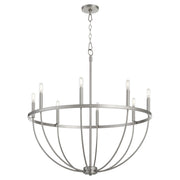Tribute 8 Light Chandelier in Satin Nickel