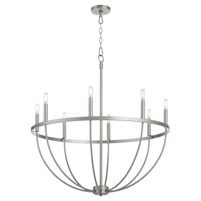 Tribute 8 Light Chandelier in Satin Nickel