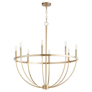 Tribute 8 Light Chandelier in Aged Brass