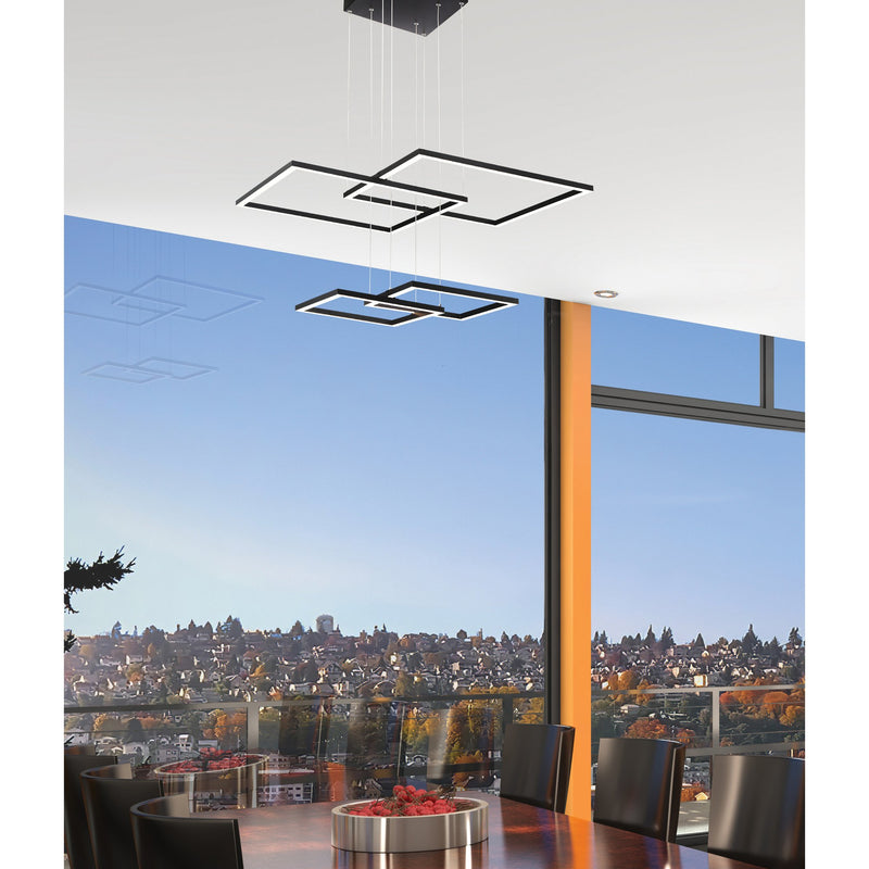 Squared LED Pendant in Black