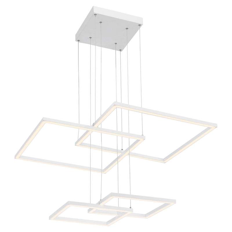 Squared LED Pendant in White