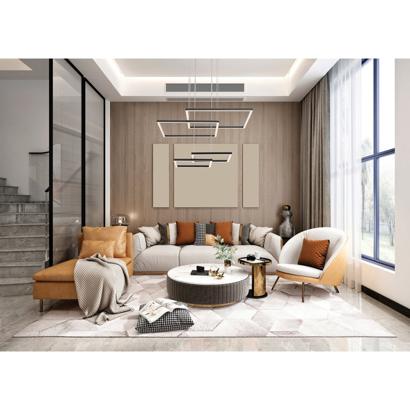 Squared LED Pendant in White