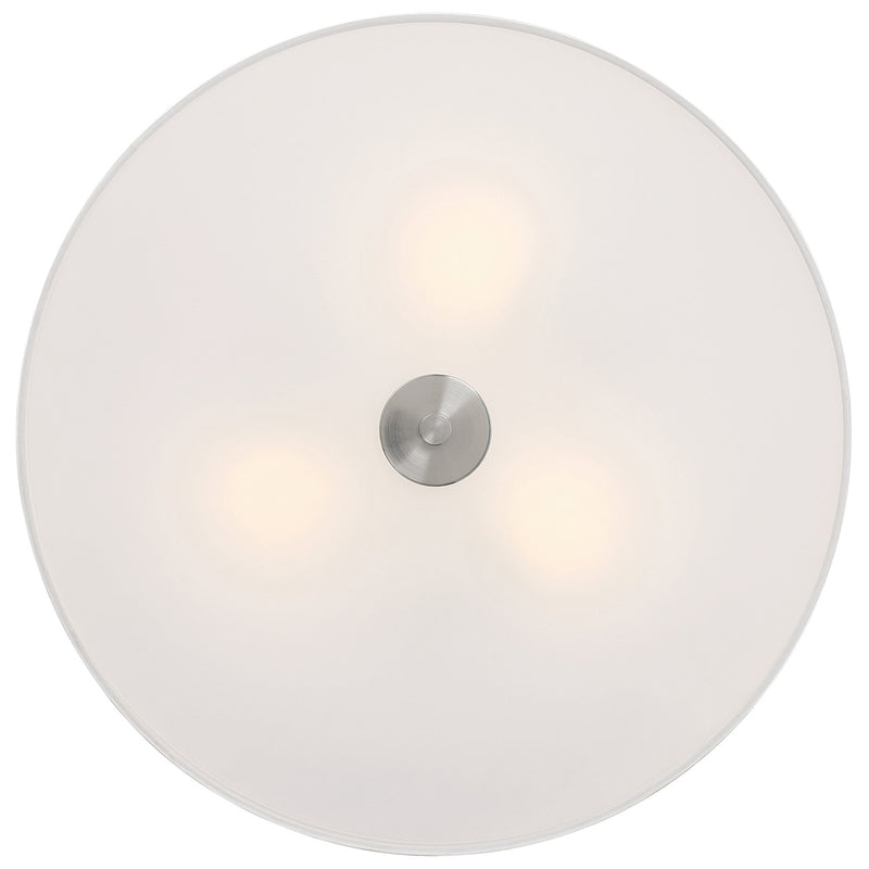 Mid Town 3-Light LED Flush Mount in Antique Brushed Brass