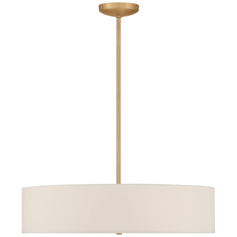 Mid Town 4-Light LED Semi-Flush Mount in Antique Brushed Brass