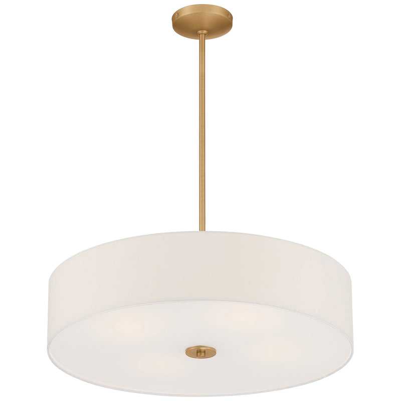 Mid Town 4-Light LED Semi-Flush Mount in Antique Brushed Brass