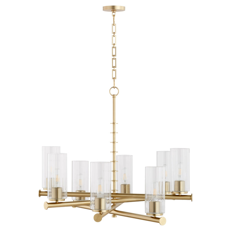 Mercier 8 Light Chandelier in Aged Brass