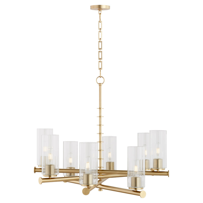 Mercier 8 Light Chandelier in Aged Brass