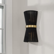 Cecilia 2-Light Wall Sconce in Black Rope and Patinaed Brass