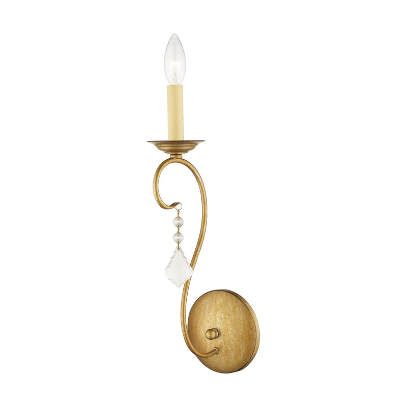 Chesterfield Wall Sconce in Hand Applied Antique Gold Leaf