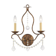Chesterfield 2-Light Bath Vanity Light in Hand Applied Venetian Golden Bronze