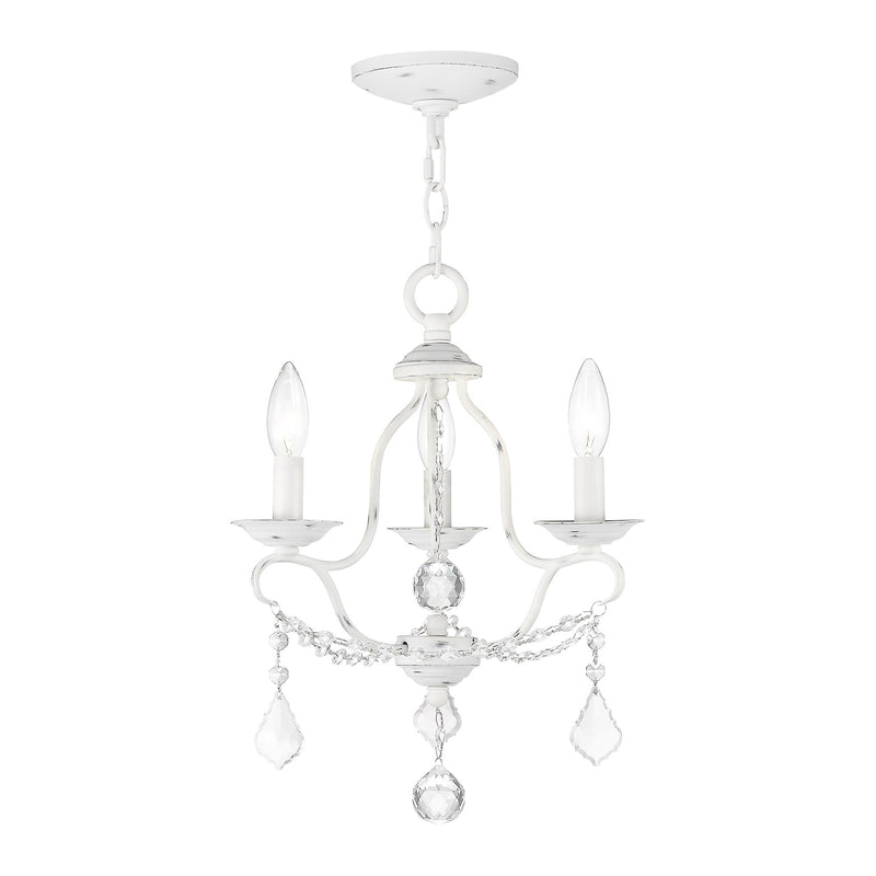 Chesterfield 3-Light Mini Chandelier in Antique White