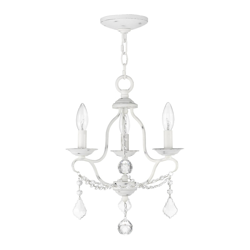 Chesterfield 3-Light Mini Chandelier in Antique White