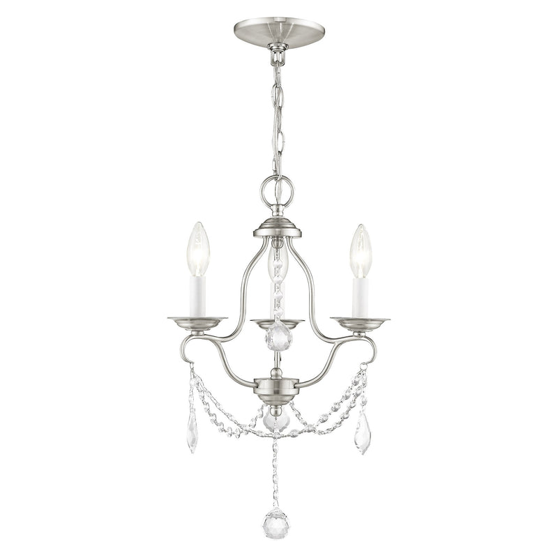 Chesterfield 3-Light Mini Chandelier in Brushed Nickel